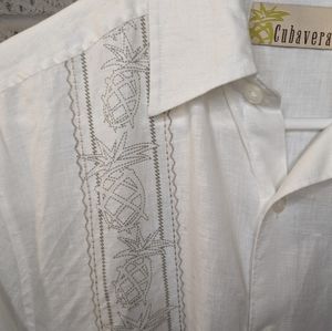 Cubavera linen embroidered Island shirt